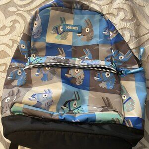 Kids Fortnite The Multiplier Blue Gray School Backpack Llama Pockets EUC